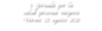 5 Jornada por la  salud personas mayores Viernes 22 agosto 2025