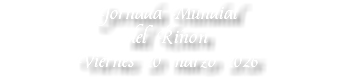 Jornada Mundial  del Riñón Viernes 20 marzo 2026