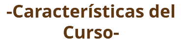 -Características del Curso- 